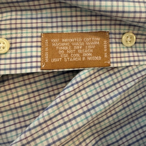 Gitman Bros USA Made Plaid Button Down Shirt 16/35 purple blue white - Picture 2 of 7